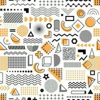 Memphis geometric seamless pattern background vector