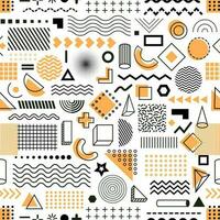 Memphis geometric seamless pattern background vector