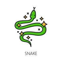 Snake witchcraft and magic icon, reptile sign vector