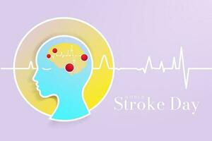 World Stroke Day Banner, celebrated on October 29 to raise awareness of the serious nature and high rates of stroke. Vector Illustration. EPS 10.