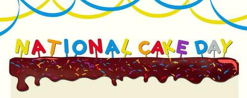 Horizontal National Cake Day Banner. National Cake Day lettering cake toppers. Celebrated on November 26. Minimalist. Vector Illustration. EPS 10.