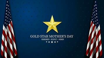 Gold star mothers day background vector illustration