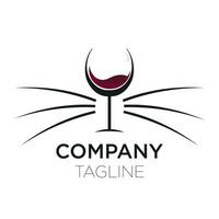 cat wine black logo vector