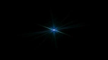 Loop center glow blue star optical flare shine light video