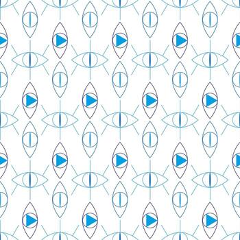 seamless pattern geometry eye geometry linear illustration vector