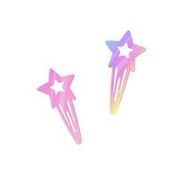 barbie style hairpins with star 2000s y2k vector