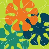 abstract shape summer background, with leaf icon. vector for banners, posters, social media, web, greeting cards.