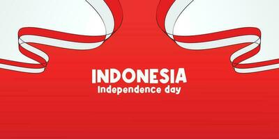 background of indonesian independence day, with attractive red and white flag ornament. vector for banners, greeting cards, flyers, social media.