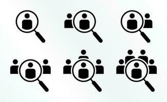 search icon set, job recruitment vector minimalistic design. Illustration for brochure, poster, app, social media and web.