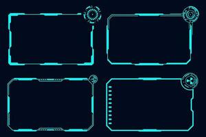 Vector futuristic set hi tech frame element. Technology HUD sci-fi square shape.