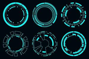 Vector set sci fi frame modern user interface element. Technology abstract HUD futuristic.