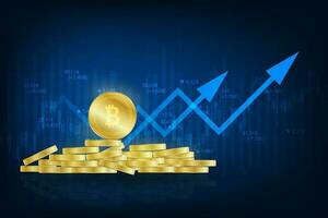 Vector stock market trading graph exchange cryto currency concept.