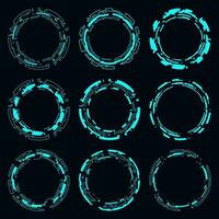 Vector technology set hi tech circle element. futuristic HUD focus sci-fi circular design.