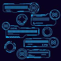 Vector set of loading progress frame hud technology futuristic.