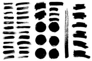 Vector set black brush strock. Text boxes for banner.