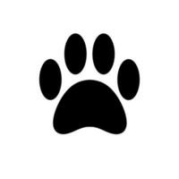 Vector black flat cad dog paw step foot print