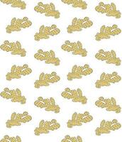 Vector seamless pattern of sketch ginger root