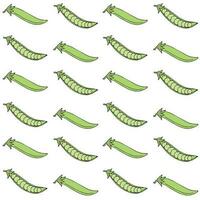 Vector seamless pattern of green hand drawn peas