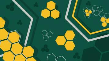 4K ultra high definition Abstract background, modern hexagonal shapes, dark Green yellow. Use for decoration, illustration, backdrop, wallpaper. vector