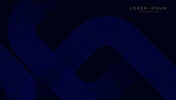 Dark blue abstract background with glowing lines. Modern shiny blue lines pattern. Elegant graphic design. Futuristic technology concept. Vector illustration