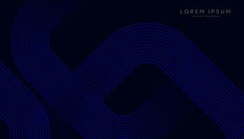 Dark blue abstract background with glowing lines. Modern shiny blue lines pattern. Elegant graphic design. Futuristic technology concept. Vector illustration