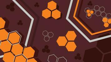 4k ultra alto definición resumen fondo, moderno hexagonal formas, oscuro rojo naranja. utilizar para decoración, ilustración, fondo, fondo de pantalla. vector