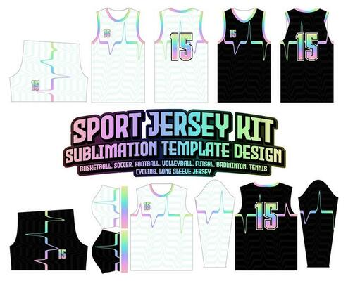 Pulse wave Gradient Line Jersey Design Sportswear Background