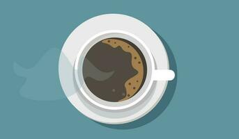 Cup of coffee top view vector