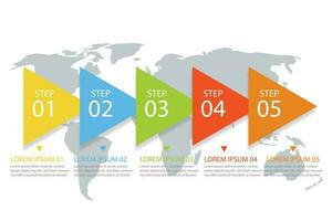 Infographics design concept with 5 steps or options vector