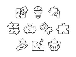 Puzzle Icon Set. Line Icon. Vector Illustration