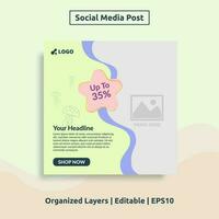 creative cute social media post template suitable for web ads and promotion your business, square flyer unique design vector