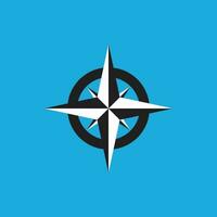Compass icon vector isolated on blue background