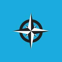 Compass icon vector isolated on blue background