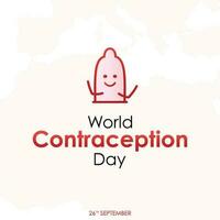 World Contraception Day background for social media post template vector