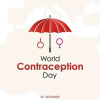 World Contraception Day for sex education web banner or social media vector