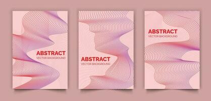 Set of abstract modern book covers design, red lines vector background, minimal template design for cover or web