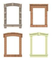 Golden luxury classic arch portal with columns vector