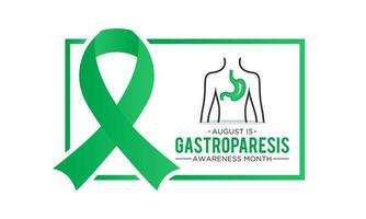 Gastroparesis awareness month is observed every year in august. August is gastroparesis awareness month. Vector template for banner, greeting card, poster with background. Vector illustration.