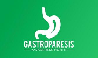 Gastroparesis awareness month is observed every year in august. August is gastroparesis awareness month. Vector template for banner, greeting card, poster with background. Vector illustration.