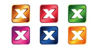 shiny button style cross and cross symbol vector