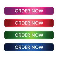 order now button background red, green, purple, blue vector