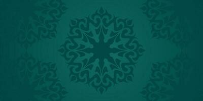 arabic motif green background vector