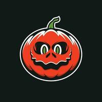 contento Víspera de Todos los Santos calabaza ilustración vector