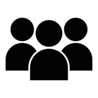 Crowd people silhouette icon vector illustration. Social icon. Flat style design. User group network. Enterprise team group. Community member icon. Business team work activity. User icon.