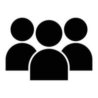 Crowd people silhouette icon vector illustration. Social icon. Flat style design. User group network. Enterprise team group. Community member icon. Business team work activity. User icon.