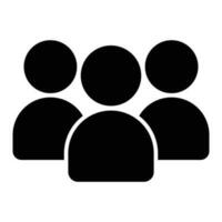 Crowd people silhouette icon vector illustration. Social icon. Flat style design. User group network. Enterprise team group. Community member icon. Business team work activity. User icon.