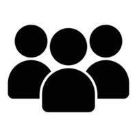 Crowd people silhouette icon vector illustration. Social icon. Flat style design. User group network. Enterprise team group. Community member icon. Business team work activity. User icon.