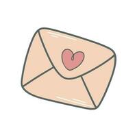 Hand drawn love letter clip art vector