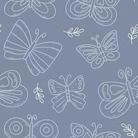 Butterflies in scandinavian style seamless pattern vector