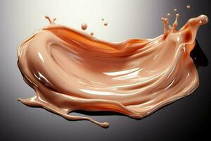 Foundation liquid elements splash. Fluid cosmetic cream or cosmetic make-up creamy product concept by AI Generated photo